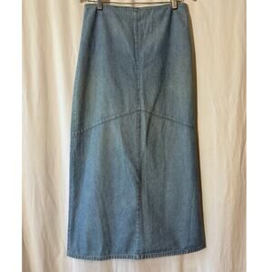 Vintage Studio 90s Denim Maxi Skirt Light Wash Cotton Minimalist Size 8